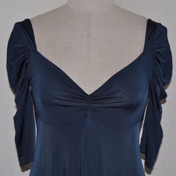 JUST CAVALLI Teal Blue Matte Jersey Dress sz 42/6 - Picture 4 of 10